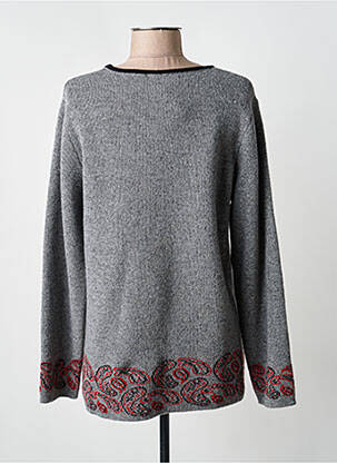 Pull coupe droite manches longues gris GUY DUBOUIS femme