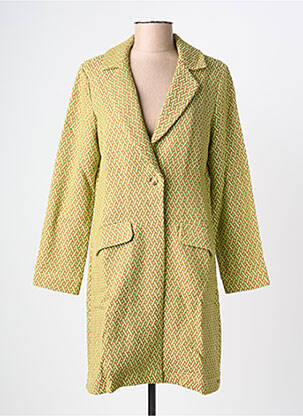 Manteau long coupe cintrée sans capuche vert SURKANA femme
