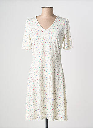 Robe courte manches courtes manches courtes beige SURKANA femme