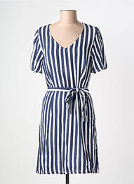 Robe courte fermeture zippée au dos manches courtes bleu SURKANA femme