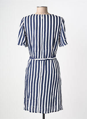 Robe courte fermeture zippée au dos manches courtes bleu SURKANA femme