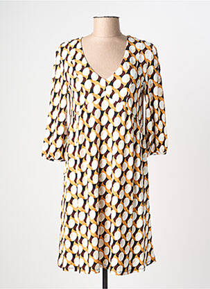 Robe courte manches 3/4 manches 3/4 beige SURKANA femme