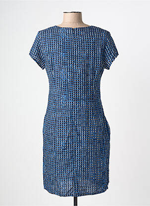 Robe courte fermeture zippée au dos manches courtes bleu SURKANA femme