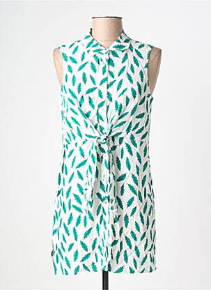 Robe courte coupe fluide sans manche vert SURKANA femme
