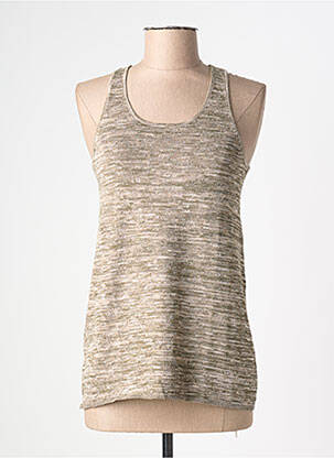 Débardeur stretch sans manche marron SURKANA femme