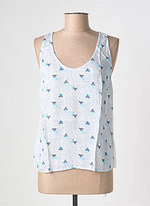 Top imprimé fantaisie sans manche bleu SURKANA femme