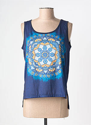 Top imprimé fantaisie sans manche bleu SURKANA femme