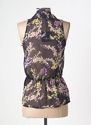 Top tissage crêpe sans manche noir SURKANA femme