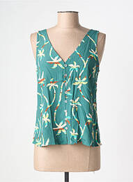 Top coupe fluide sans manche vert SURKANA femme