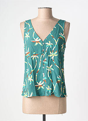 Top coupe fluide sans manche vert SURKANA femme