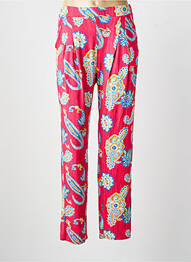 Pantalon droit stretch taille normale rose SURKANA femme
