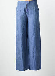 Pantalon large tissage popeline taille normale bleu SURKANA femme