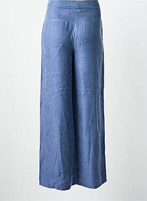Pantalon large tissage popeline taille normale bleu SURKANA femme