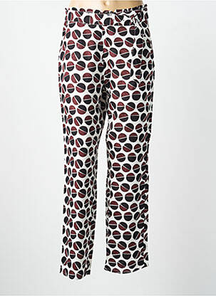 Pantalon droit tissage popeline taille normale blanc SURKANA femme