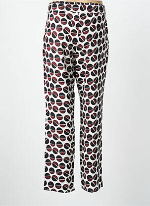 Pantalon droit tissage popeline taille normale blanc SURKANA femme