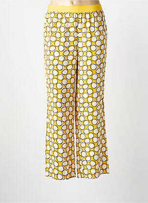 Pantalon droit tissage popeline taille normale jaune SURKANA femme