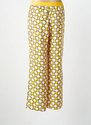 Pantalon droit tissage popeline taille normale jaune SURKANA femme