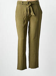 Pantalon slim tissage popeline taille normale vert SURKANA femme