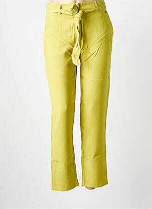 Pantalon slim tissage popeline taille normale vert clair SURKANA femme