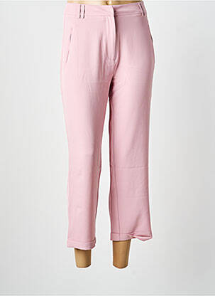 Pantalon 7/8 fermeture zippée sous rabat boutonné taille normale rose SURKANA femme