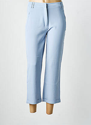 Pantalon chino fermeture zippée sous rabat boutonné taille normale bleu SURKANA femme