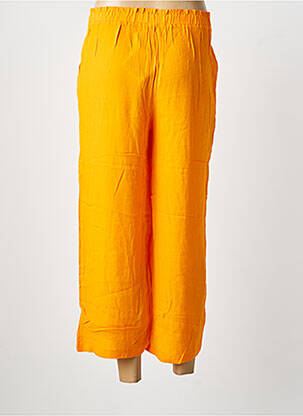 Pantalon droit tissage crêpe taille normale orange SURKANA femme