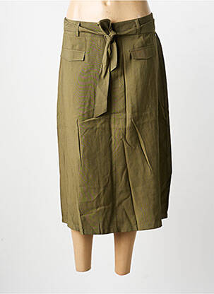 Jupe mi-longue taille haute vert SURKANA femme