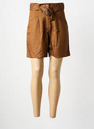 Short fermeture zippée sous rabat boutonné taille normale marron SURKANA femme