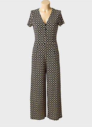 Combi-pantalon fermeture boutonnée sur le devant manches courtes noir SURKANA femme