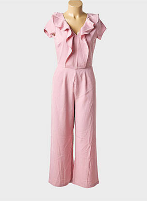 Combi-pantalon tissage crêpe manches courtes rose SURKANA femme