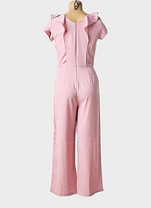 Combi-pantalon tissage crêpe manches courtes rose SURKANA femme