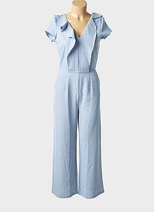 Combi-pantalon tissage crêpe manches courtes bleu SURKANA femme