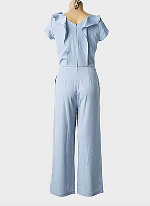 Combi-pantalon tissage crêpe manches courtes bleu SURKANA femme