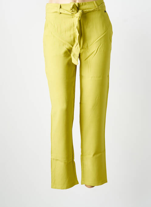 Pantalon slim tissage popeline taille normale vert clair SURKANA femme