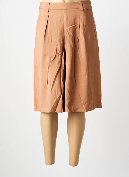 Bermuda tissage popeline taille normale marron SURKANA femme