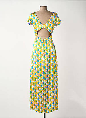Robe longue manches courtes manches courtes vert SURKANA femme