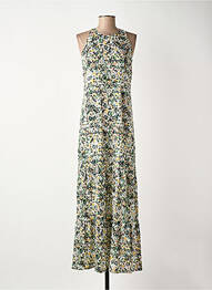Robe longue imprimé fleurs sans manche vert SURKANA femme