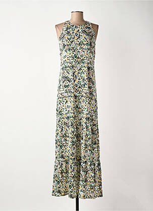 Robe longue imprimé fleurs sans manche vert SURKANA femme