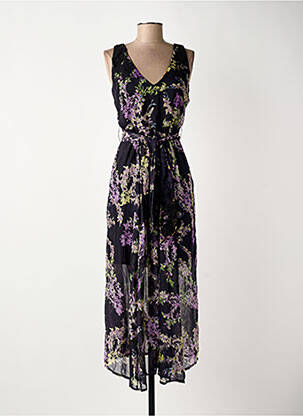 Robe longue imprimé fleurs sans manche noir SURKANA femme