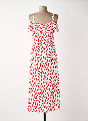 Robe longue imprimé fantaisie manches courtes rouge SURKANA femme