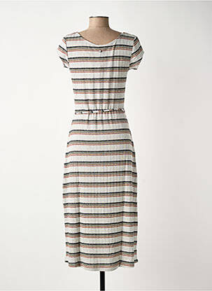 Robe mi-longue manches courtes manches courtes gris SURKANA femme