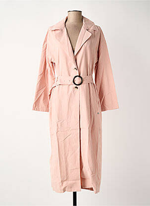 Trench tissage popeline sans capuche rose SURKANA femme