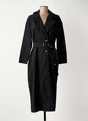Trench tissage popeline sans capuche noir SURKANA femme