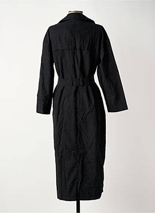 Trench tissage popeline sans capuche noir SURKANA femme