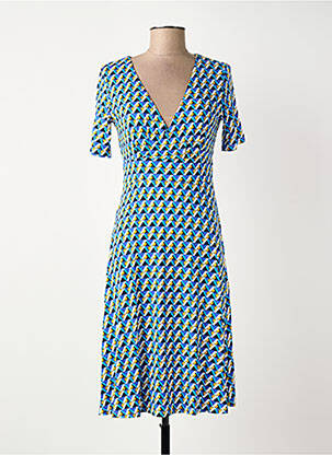 Robe mi-longue manches courtes manches courtes bleu SURKANA femme