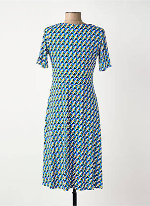 Robe mi-longue manches courtes manches courtes bleu SURKANA femme