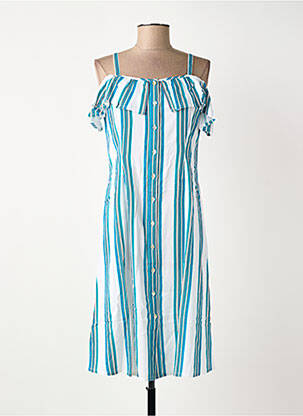 Robe mi-longue manches courtes manches courtes vert SURKANA femme