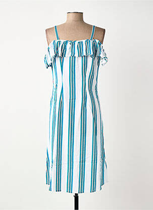 Robe mi-longue manches courtes manches courtes vert SURKANA femme