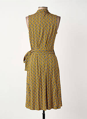 Robe mi-longue imprimé fantaisie sans manche jaune SURKANA femme
