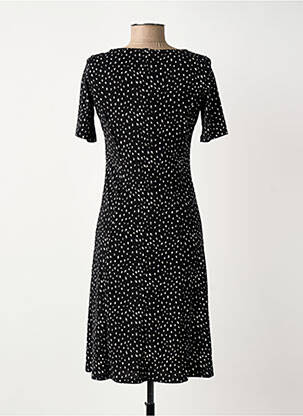 Robe mi-longue imprimé fantaisie manches courtes noir SURKANA femme